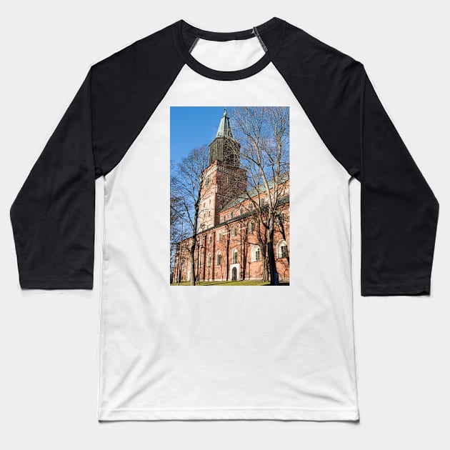 Cathedral of Turku Baseball T-Shirt by ansaharju